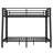 Metal Full XL over Queen Bunk Bed for Teens and Adults,Space-Saving/Noise Reduced/No Box Spring Needed,Black