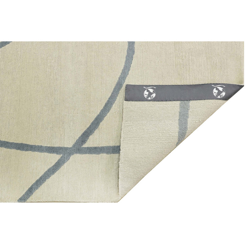 Tapis gris clair et bleu noué à la main de haute qualité, Rectangle 12 pi x 15 pi
