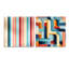 «Vibrant Striped Harmony» - Ensemble de 2 reproductions d'art abstrait en acrylique-103921694