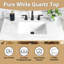 Meuble-lavabo simple 30 po avec comptoir en quartz, lavabo et dosseret Blunt. Placage de bois de teck. Pré-assemblage-1455301791