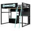 Lit mezzanine en bois avec bureau-185885966