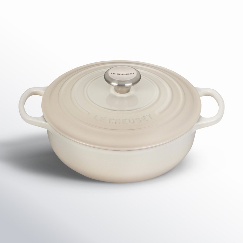 Le Creuset Signature Enameled Cast Iron 3.5 Qt Round Sauteuse with Lid, Meringue