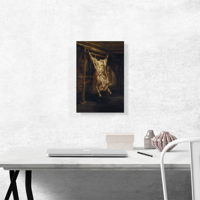 «Slaughtered Ox 1655» par Rembrandt van Rijn, reproduction d'art sur toile tendue, H 18 po x l 12 po x P 0,75 po