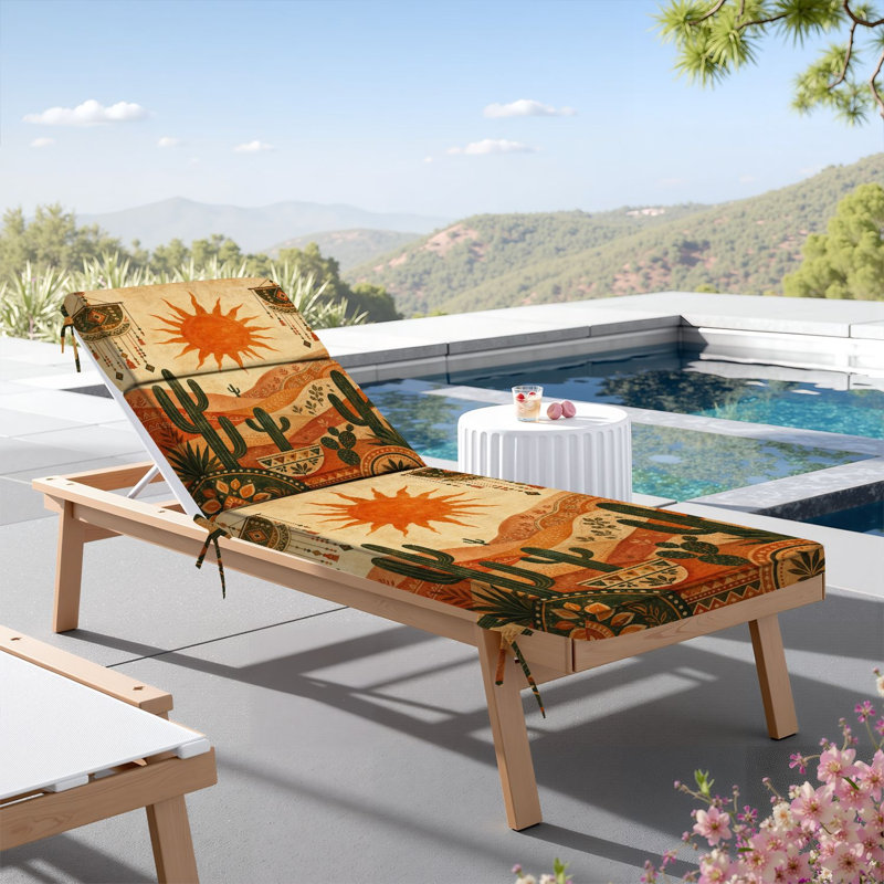  Coussin de patio d'extérieur pour l'extérieur 3 po Boho Desert Landscape Sun Cactus