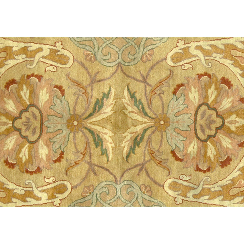 Hand Knotted Wool Oriental Area Rug in Gold