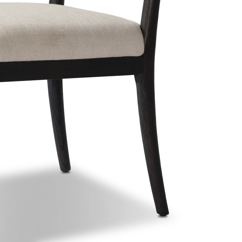 Tova Upholstered Dining Chair, Distressed Black Oak/Black Paper Cord