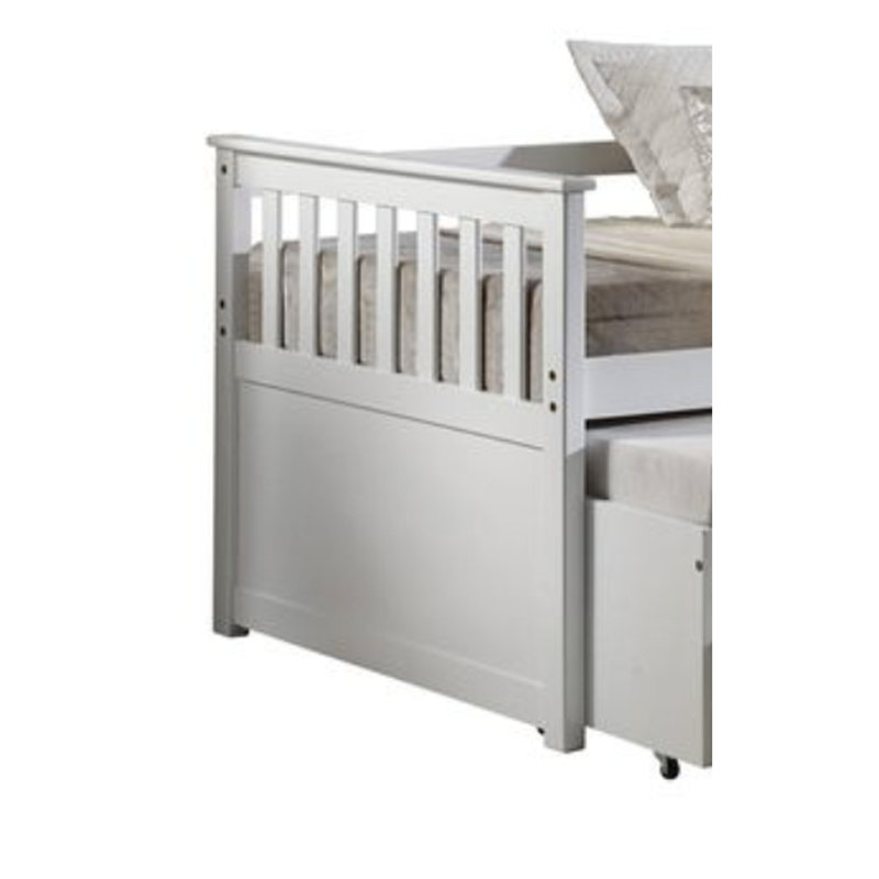 Lit de jour simple polyvalent en pin massif blanc pouvant accueillir 660 lb, capacité de poids