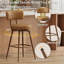 Swivel Upholstered and Steel Counter Stool with Solid Wood Frame-1607688348