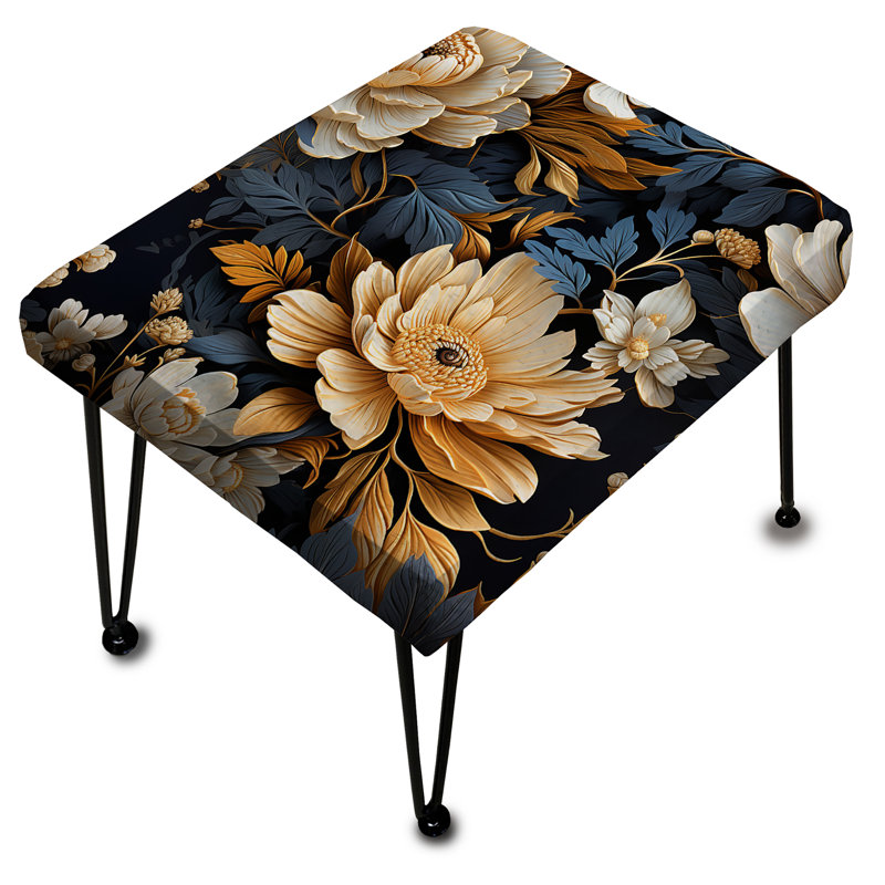 Motif floral Gilded Beauty - Repose-pieds rectangulaire floral
