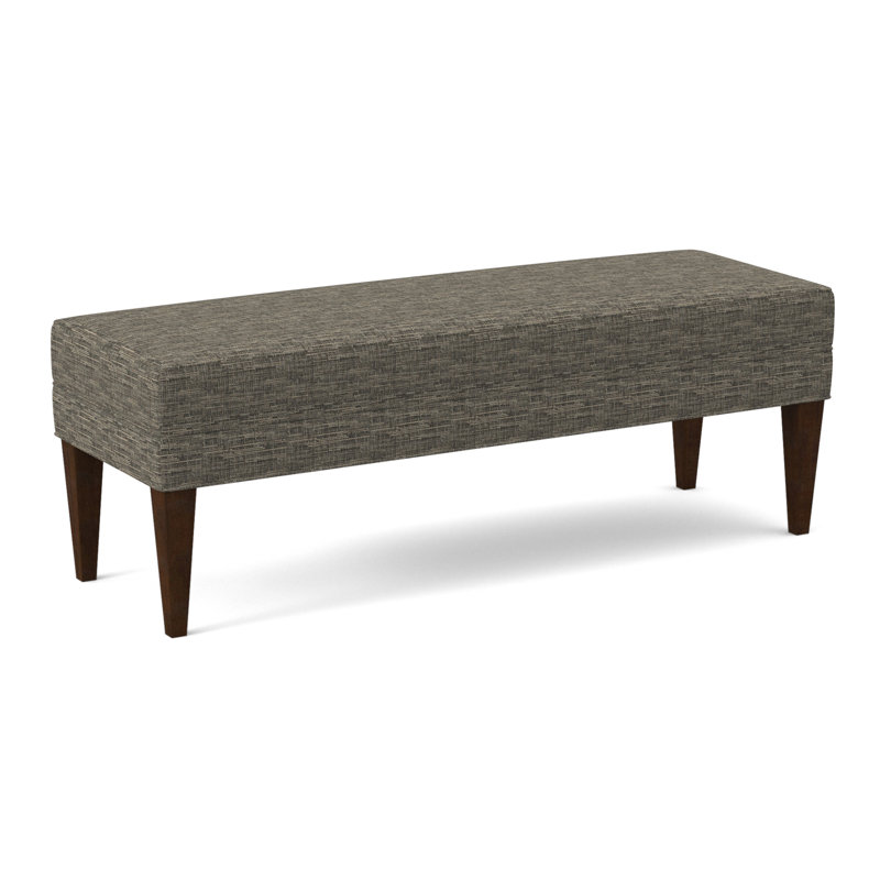 Livery Upholstered Bench, American Walnut, Venice Navy