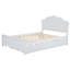 Lit plateforme en bois avec tête de lit et lit gigogne simple, lit de rangement blanc avec lit escamotable et aucun sommier nécessaire (matelas non inclus)-812139651