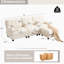 3 + 1 places assises, conception de 93 pouces, 4 dossiers réglables, limite de poids de 350 lb par siège, chenille beige, 3 coussins décoratifs, 4 réglages, capacité, revêtement en chenille, décoration