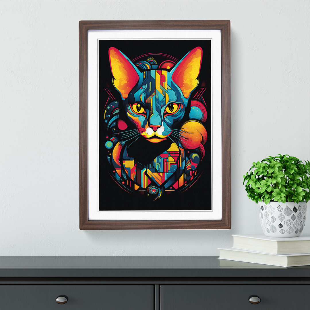 Sphynx Cat Constructivism - Framed Print