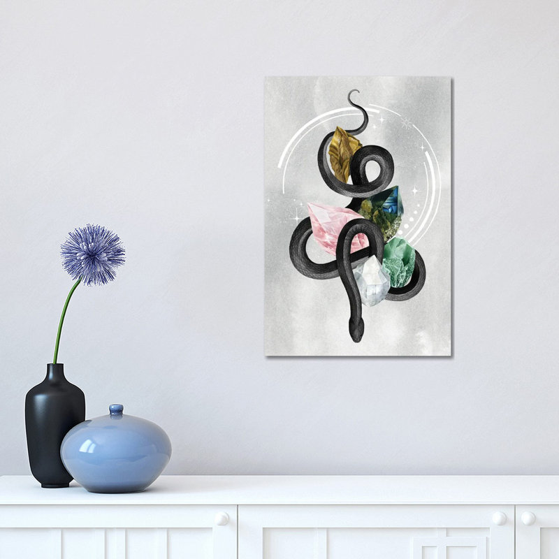 Crystalline Serpent I by Grace Popp - Wrapped Canvas Painting, 30.48 cm H x 45.72 cm W