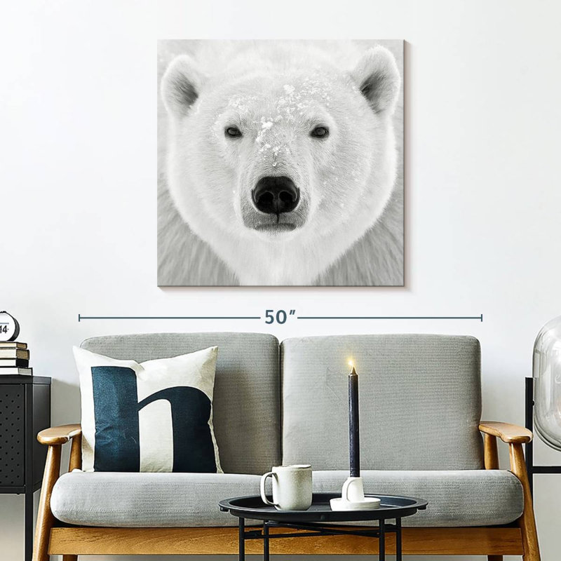 Visage d'ours polaire Crowle, H 30 po x l 30 po