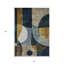 Tapis intérieur lavable abstrait bleu doré et gris 3 pi x 5 pi