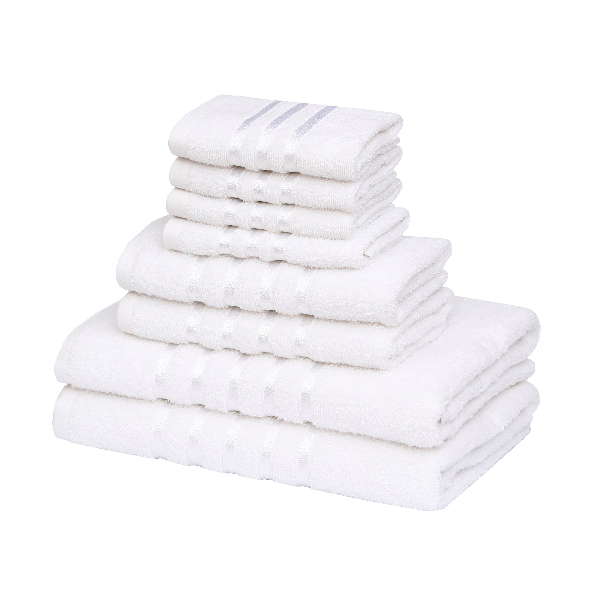 Soho Living, Bath, 8pc Soho Living 2 Bath 2 Hand 4 Washcloth Set Striped  Dot Gray White Towels