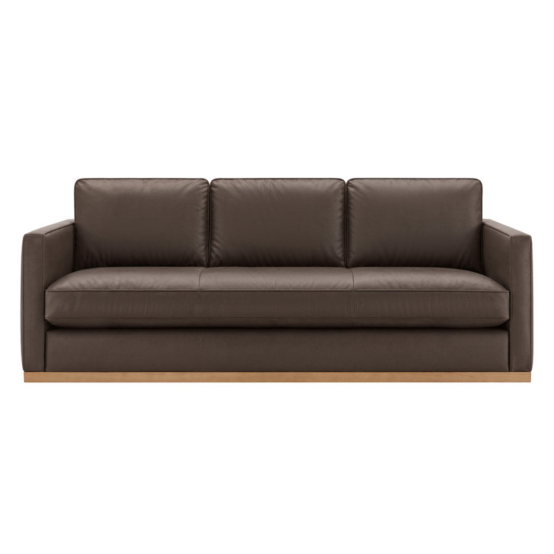 Canapé en cuir véritable 87 po Bobbi