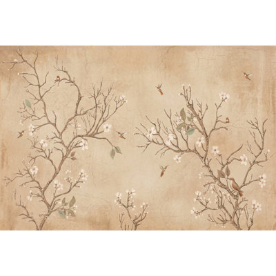 Papier peint vert discret Sage Chinoiserie