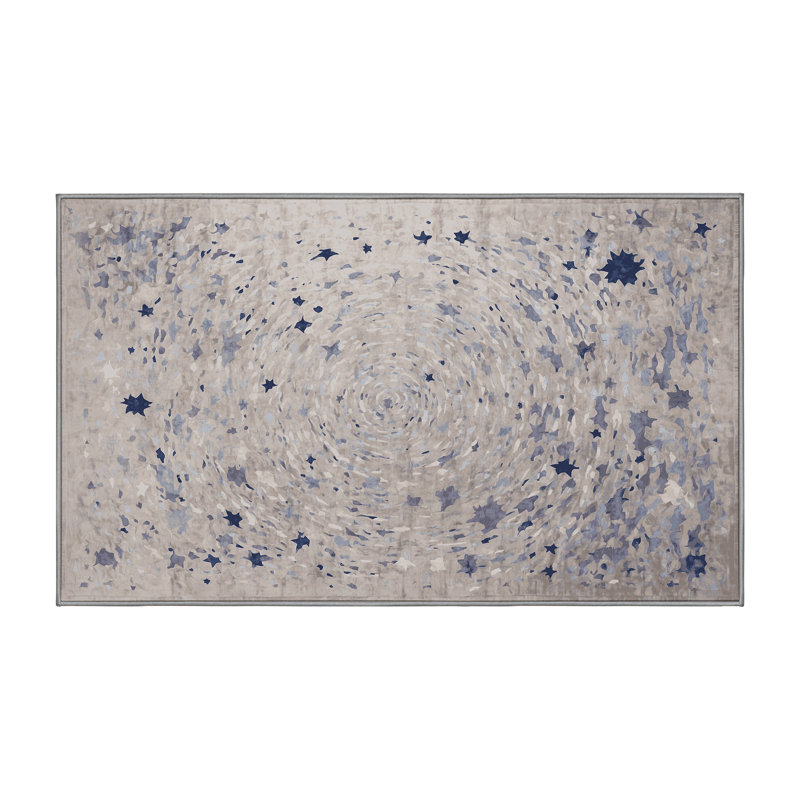 Machine Washable Gray Area Rug, Rectangle 2' x 3'