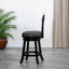 Tabouret pivotant avec dossier en X et siège en tissu gris anthracite Rich Brown