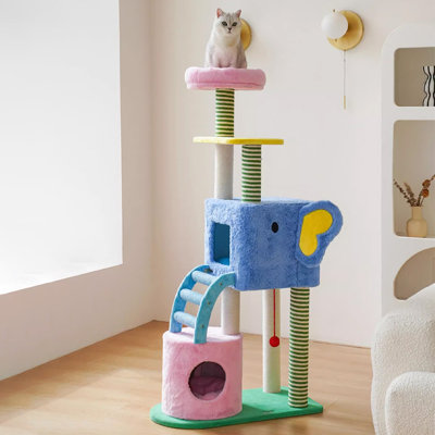 4 Tiers Cat Tree with Condons,Perch,Scratching Posts