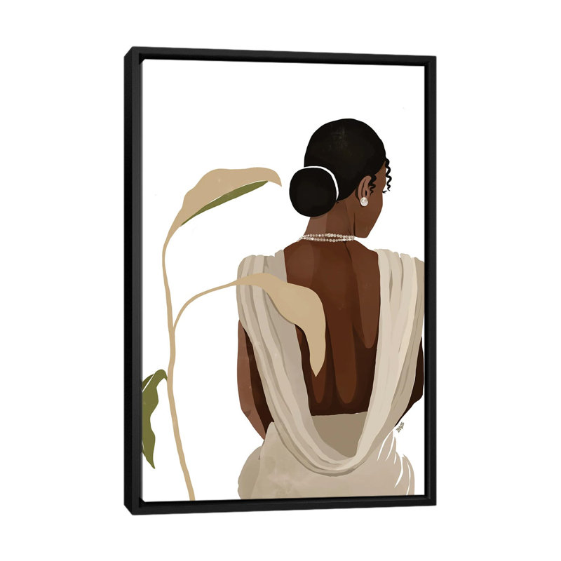 «Nora» par Bria Nicole - impression d'art graphique, H 26 po x l 18 po x 1,5 po, Toile avec cadre noir, Pas de tapis