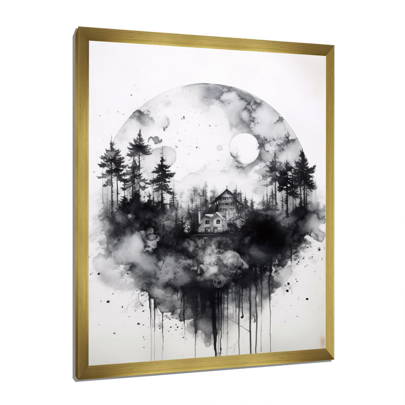 Cabine solitude sur toile, Cadre doré à une seule photo, H 20 po x l 12 po x P 1 po