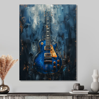 Blue Guitar Goddess Portrait - Music Jazz Wall Decor
