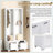 Coat Racks, Set of 2 French Retro 3-in-1 Hall Tree with Bench &amp; Drawers, White | White | MDF-2002065408