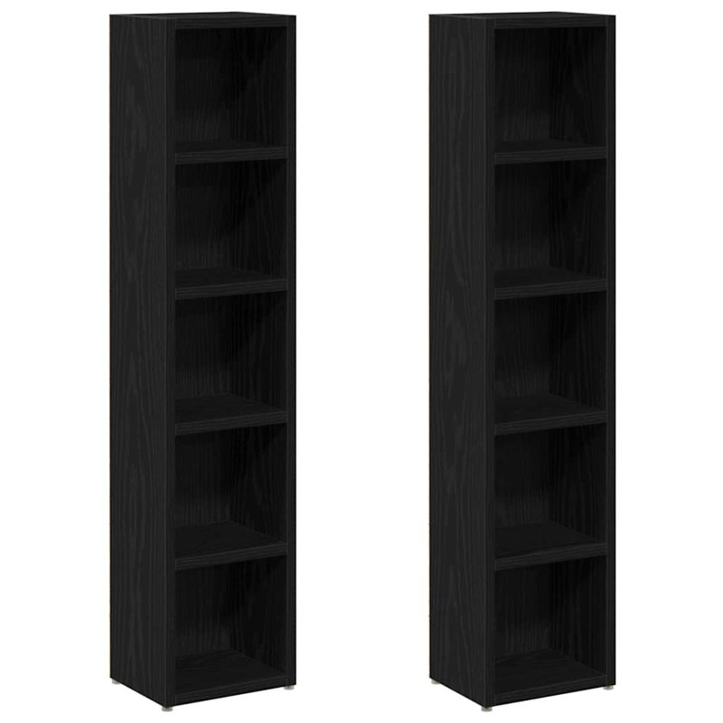 CD Multimedia Storage Rack, Black Oak