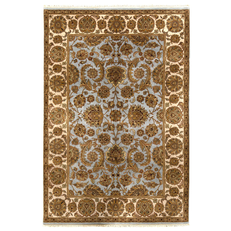 Tapis rectangulaire en laine noué à la main