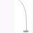 86" Tall Metal Floor Arc Lamp "Allegro", White And Brushed Silver-1219957548