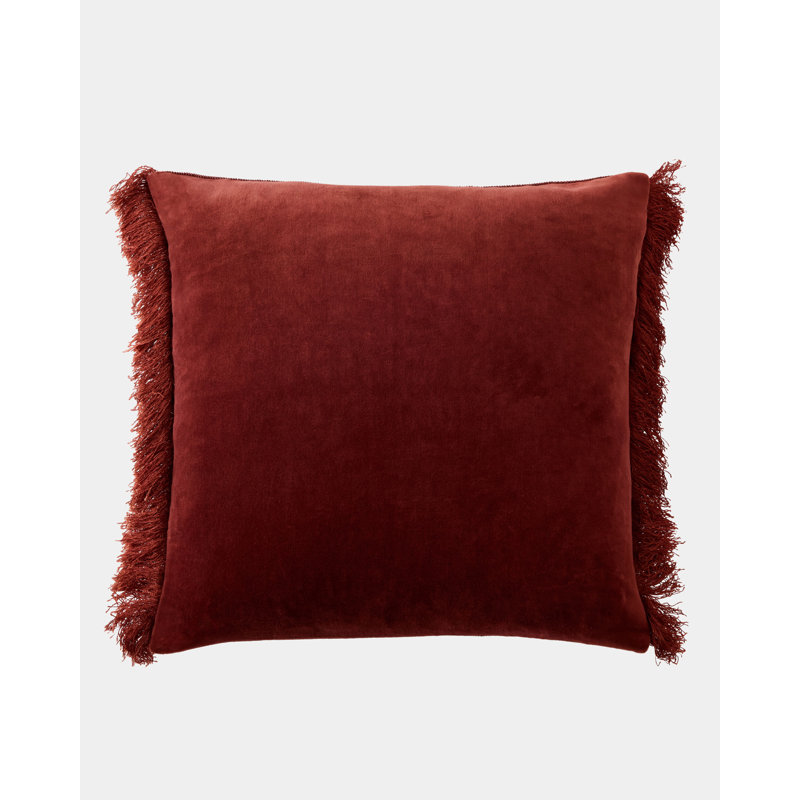 Duafe Beaded Geometric Pillow Cover & Insert, Rust