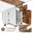 Folding Drop Leaf Dining Table with Storage and Lockable Wheels, White
