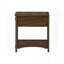 Table d'appoint étroite à 2 niveaux avec tiroir de rangement - placage brun noyer, H 24 po