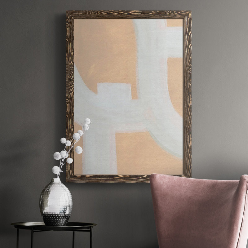 Visby Neutral Winding Paths II, reproduction d'art sur toile, H 37,5 po x l 27,5 po x P 1 po, Noyer