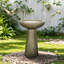 Bains d'oiseaux | Bain d'oiseaux pour l'extérieur 24,4 "de haut moderne pour patio de jardin | Ciment en béton | Bain d'oiseaux sur piédestal