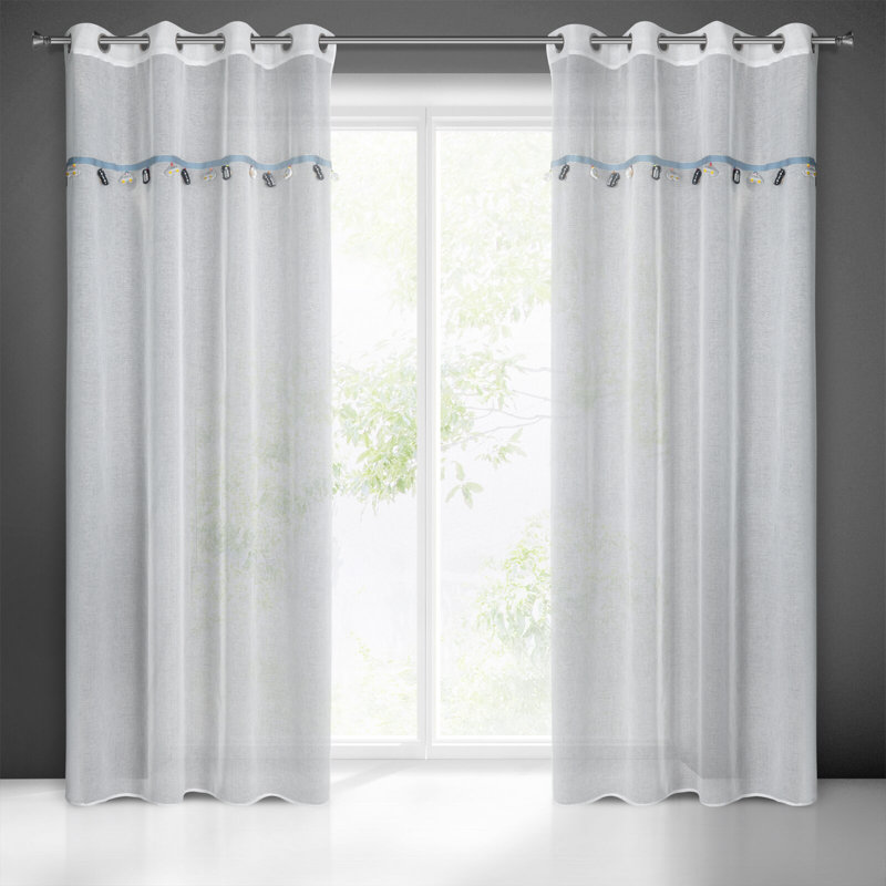 Karishama Sheer Curtain Single Panel, White