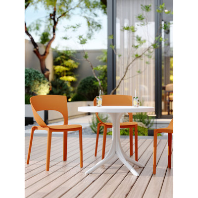 Chaise tropicale orange à un côté en polypropylène pour les salles à manger