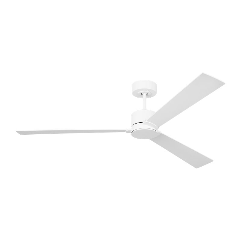 Rozzen Smart 60-inch indoor/outdoor ceiling fan in Matte White with Matte White blades from Visual Comfort Fan, Matte White