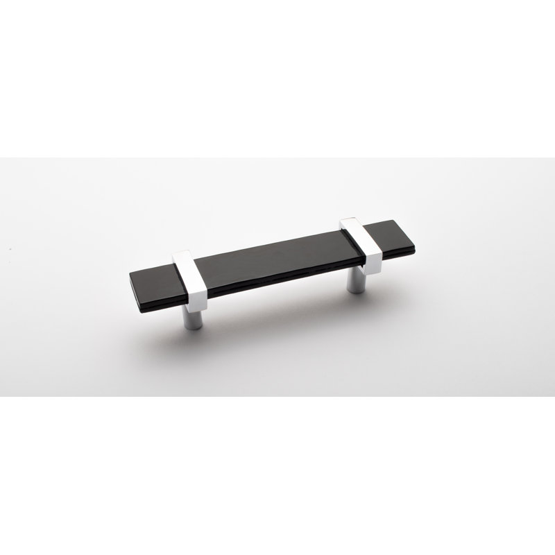 5.5 Length Bar Pull, Polished Chrome/Black