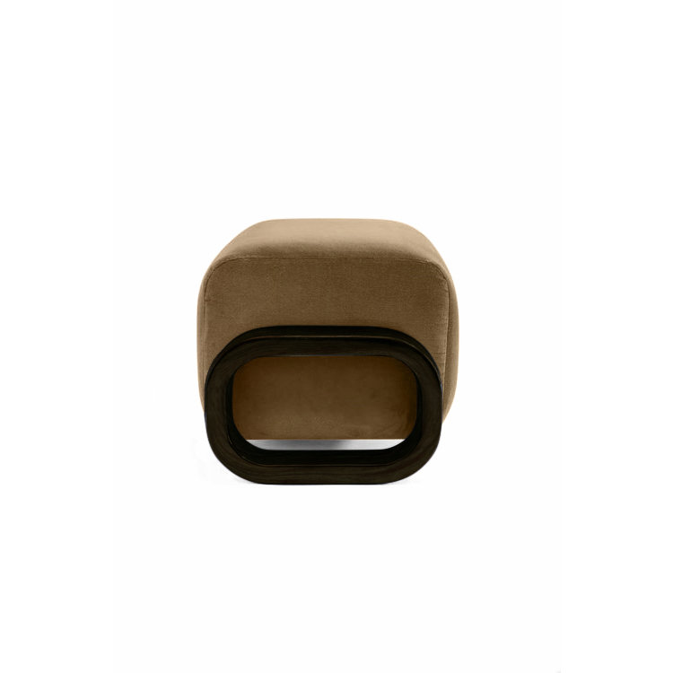 Cayenne Ottoman, Taupe Velvet