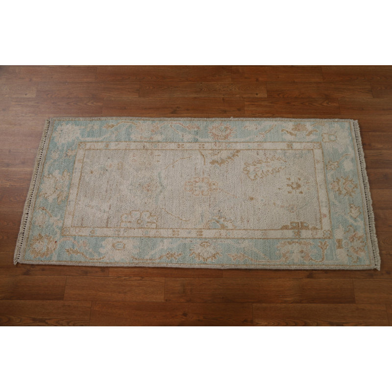 One-of-a-Kind 2'0" X 4'1" New Age Wool Area Rug in Beige