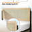 Bed Frame Full Size, Modern Platform Bed Frame With Rattan Headboard Metal Slat Support Bed Frame With Storage-Oak Full
