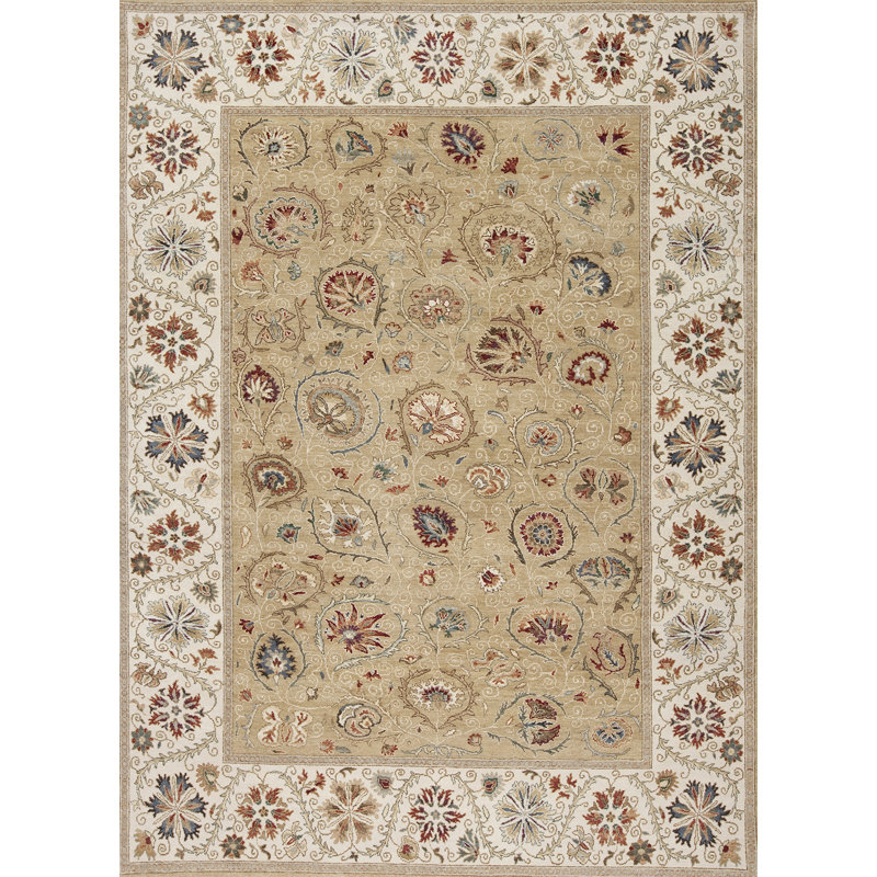 Suzani Hand Knotted Wool Area Rug, Rectangle 8' x 10'