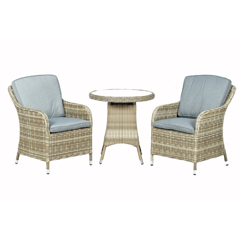 Brasuell 2 Seater Bistro Set with Cushions