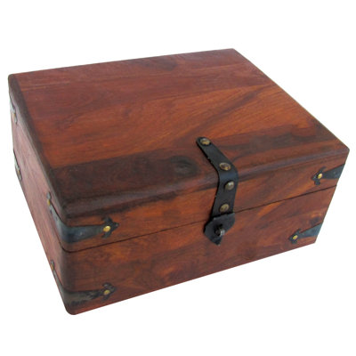 Wood Writing Travel Document Case Inkwell Storage Box