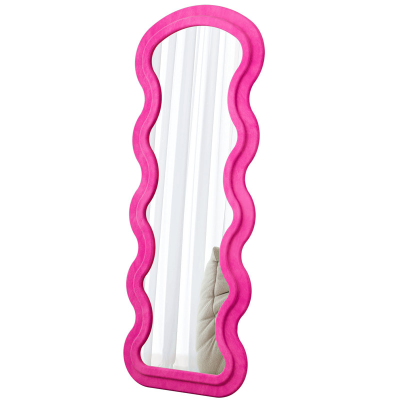 Flannel Full Length Wave Rose Floor Mirror  For Bedroom Living Room Hanging Or Against The Wall