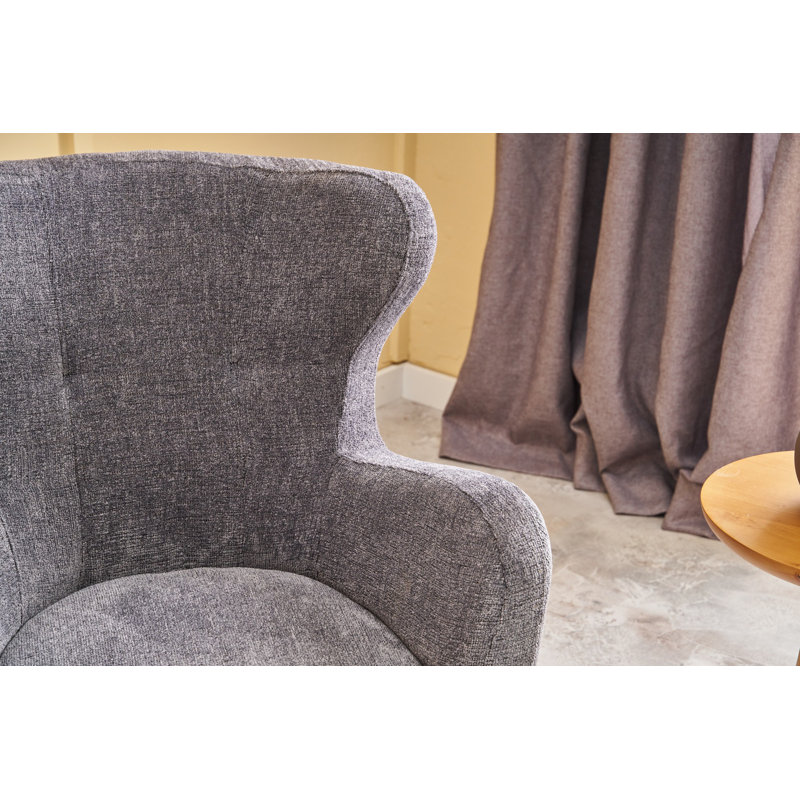 Fauteuil à oreilles, Mélange de polyester gris Nampreet